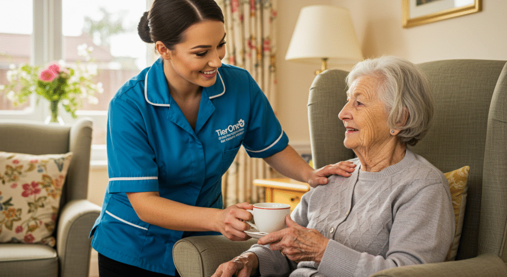 Professional live-in carer matching service in Bath highlighting Tier One Care's personalized approach to connecting compatible caregivers with clients